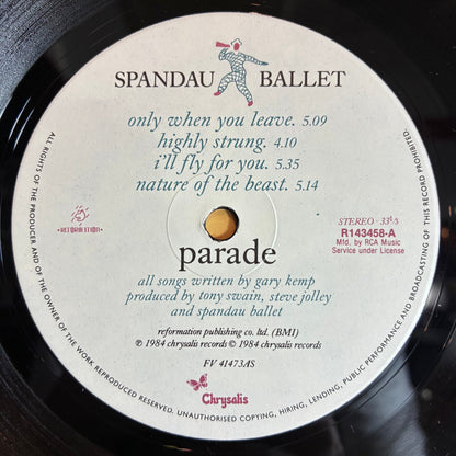 Spandau Ballet - Parade (VINYL) | Near Mint (NM or M-) Excellent+ (EX+)-