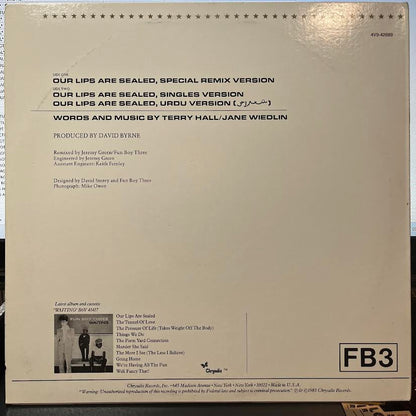 Fun Boy Three - Our Lips Are Sealed (Special Remix Version) (12" VINYL) | Near Mint (NM) Excellent+ (EX+)-