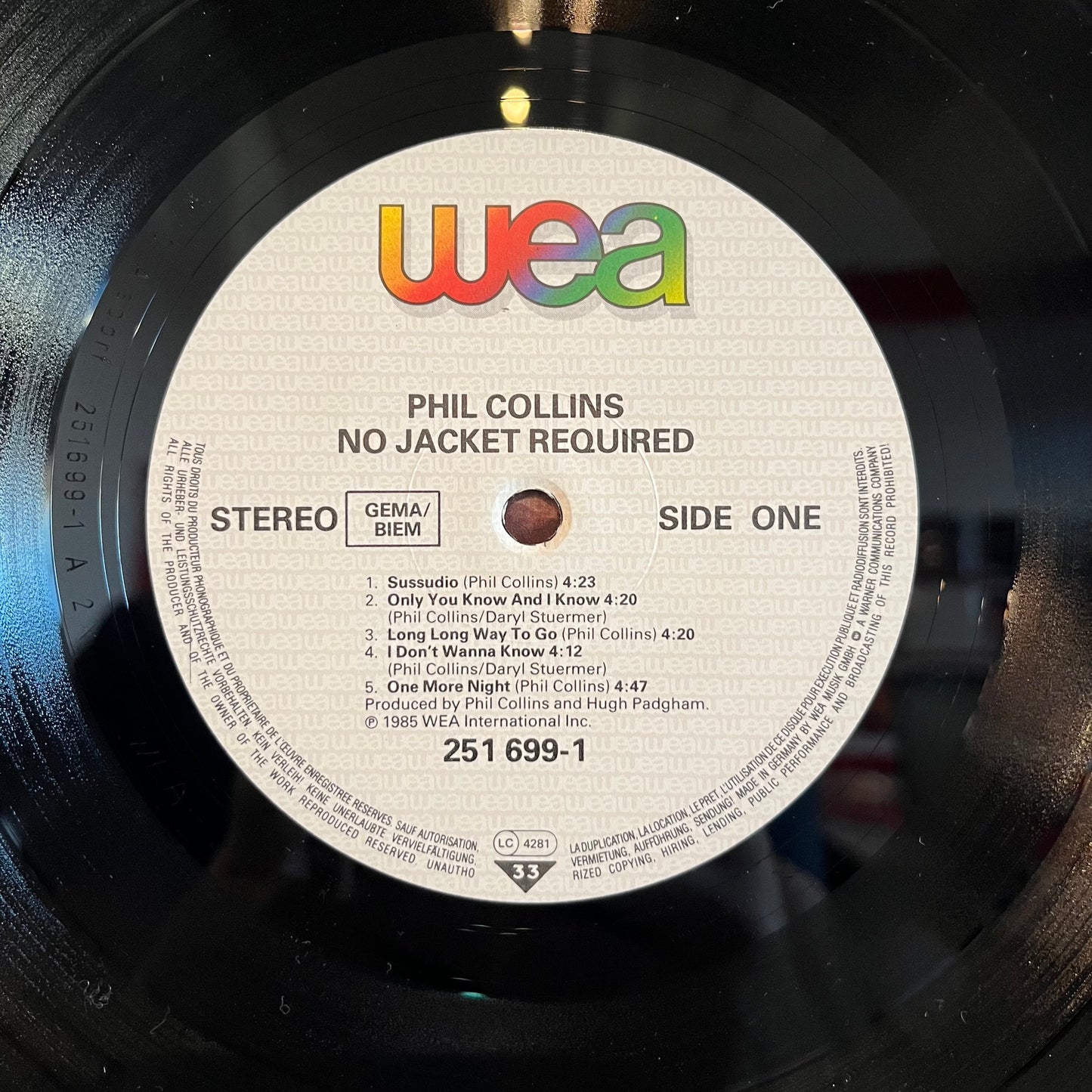 Phil Collins - No Jacket Required GERMANY | Near Mint (NM) Near Mint (NM)--