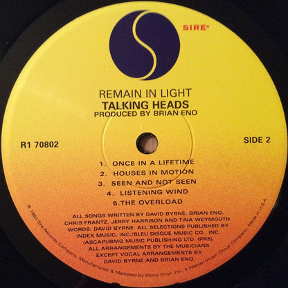 Talking Heads - Remain In Light | Mint (M) Mint (M)-