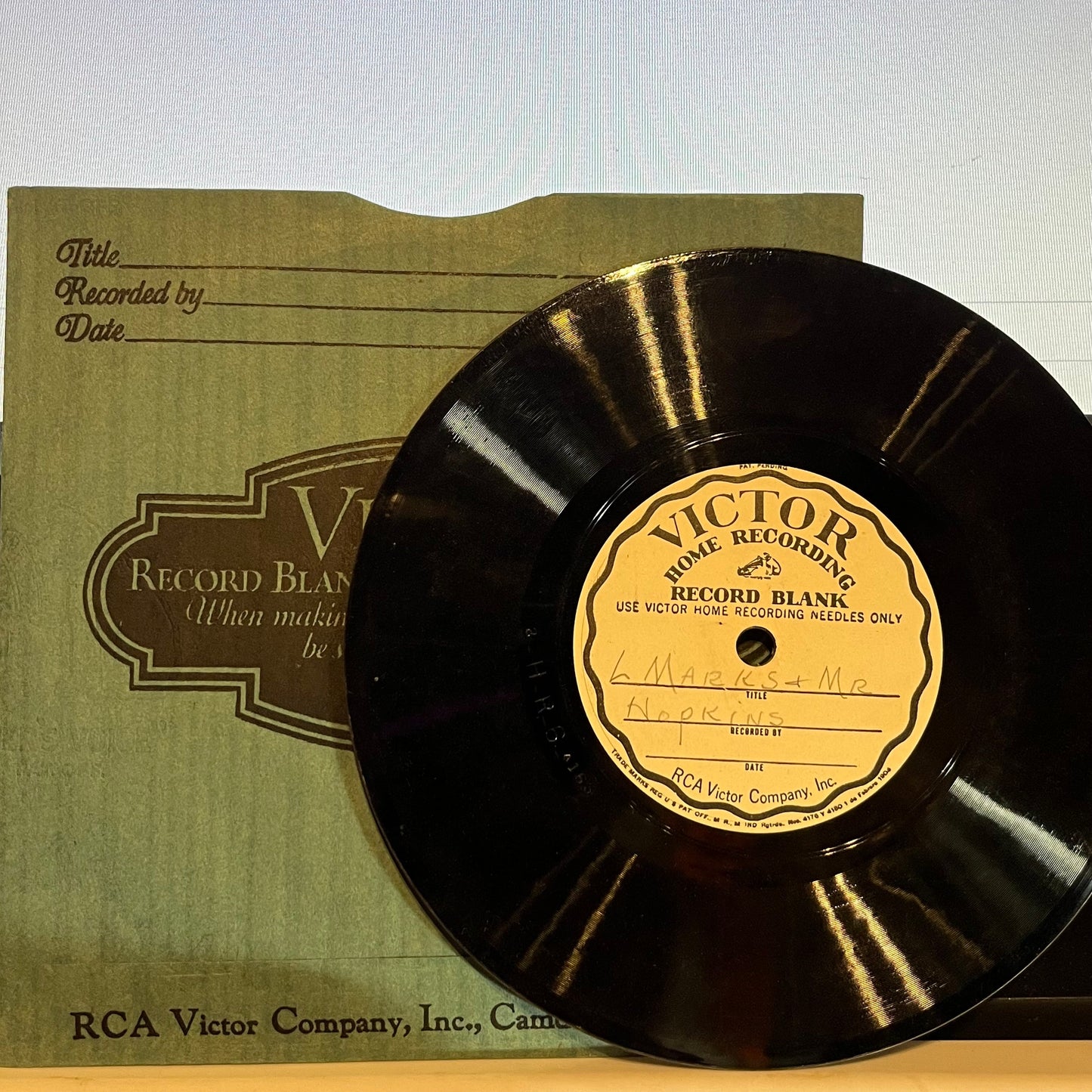 No Artist - Antique Victor Recording Blank Home Recording Record | Very Good Plus (VG+) Near Mint (NM)-