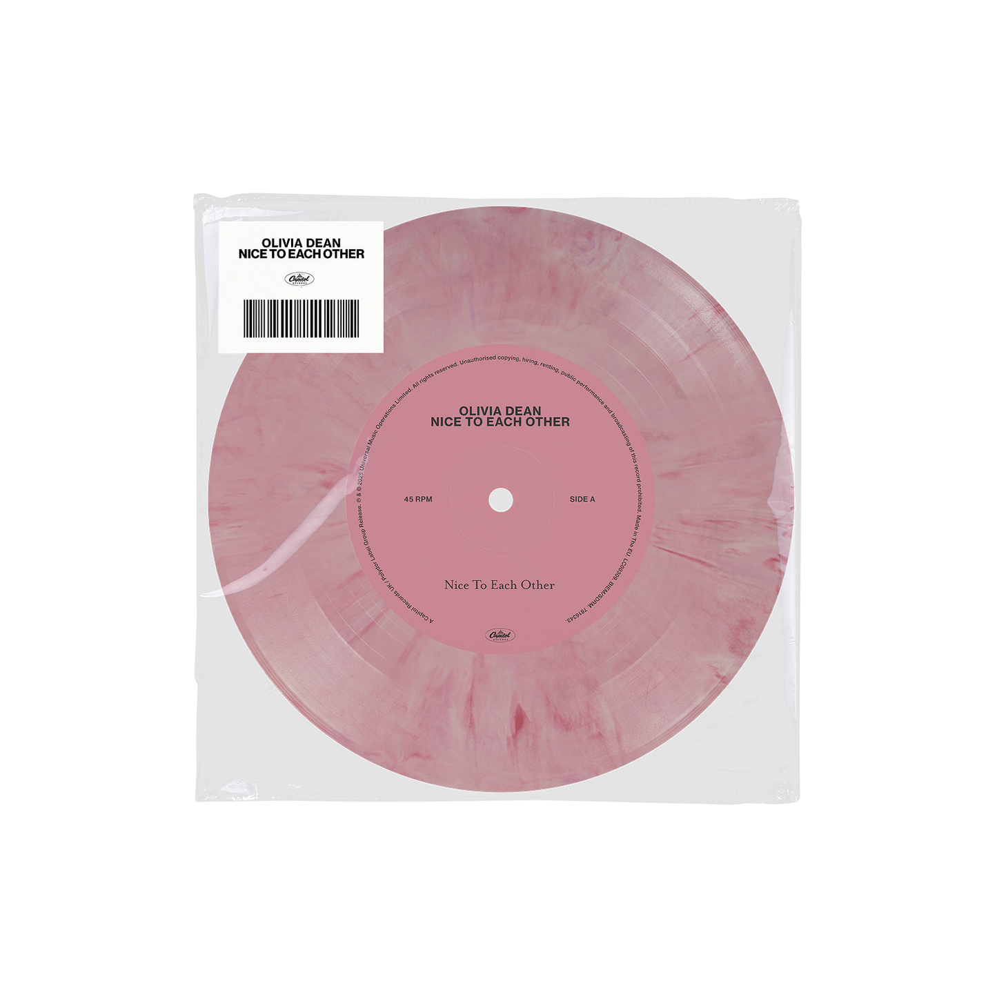 Olivia Dean - Nice To Each Other (Pink/White Vinyl 7") | Mint (M) Mint (M)-