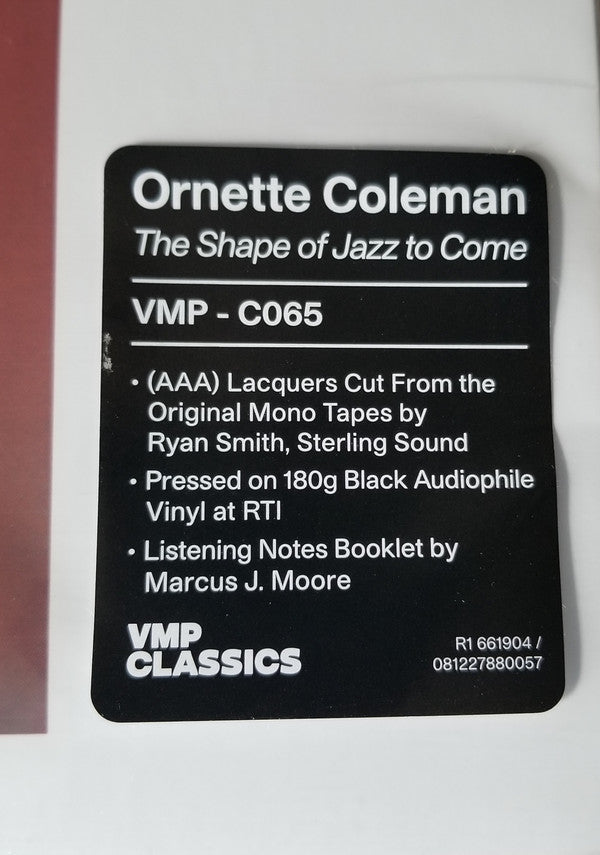 Ornette Coleman - The Shape Of Jazz To Come (VMP VINYL) | Mint (M) Mint (M)-