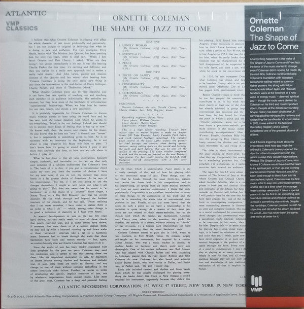 Ornette Coleman - The Shape Of Jazz To Come (VMP VINYL) | Mint (M) Mint (M)-