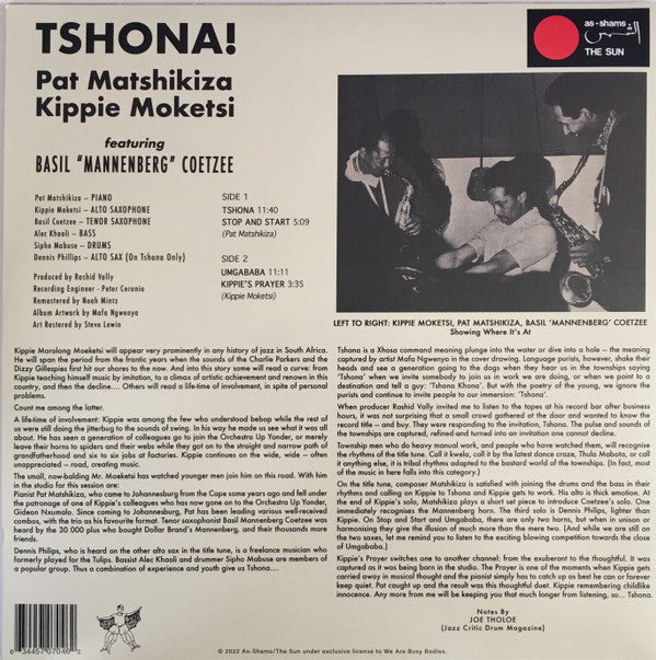 Pat Matshikiza - Kippie Moeketsi Featuring Basil C - Tshona! | Mint (M) Mint (M)-