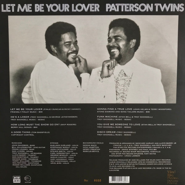 Patterson Twins - Let Me Be Your Lover | Mint (M) Mint (M)-