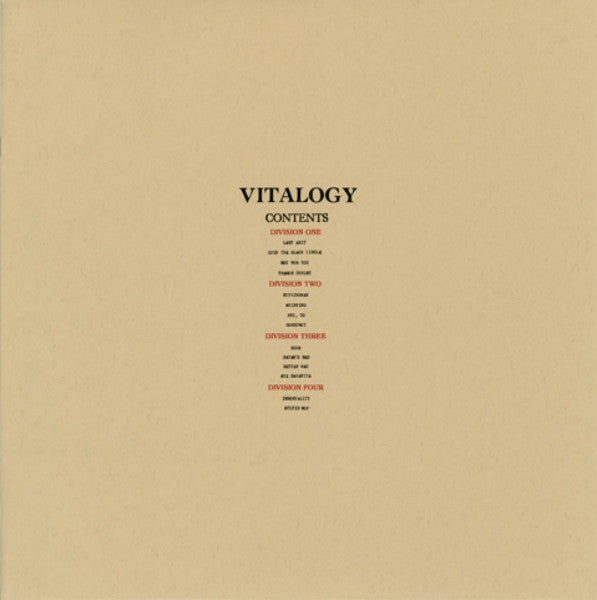 Pearl Jam - Vitalogy (180 GRAM VINYL) | Mint (M) Mint (M)-