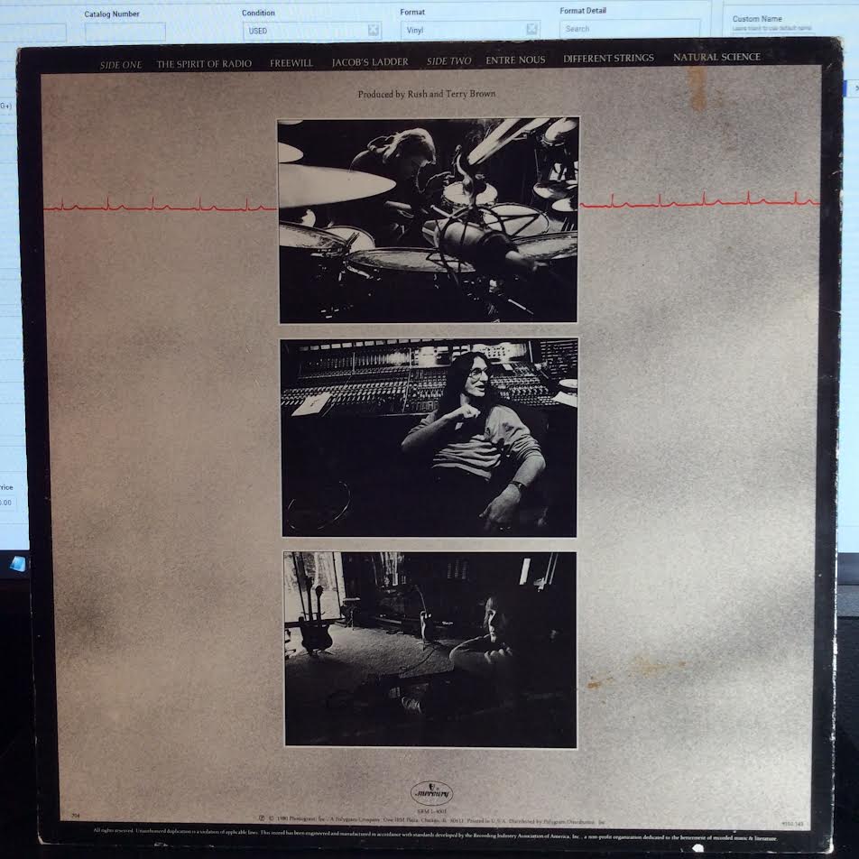 Rush - Permanent Waves (VINYL LP Mercury ‎– SRM-1-4001, Mercury ‎– 9110.143) | USED Very Good Plus (VG+) Very Good Plus (VG+)-