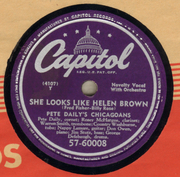 Pete Daily's Chicagoans - She Looks Like Helen Brown / South | Very Good (VG) Generic-