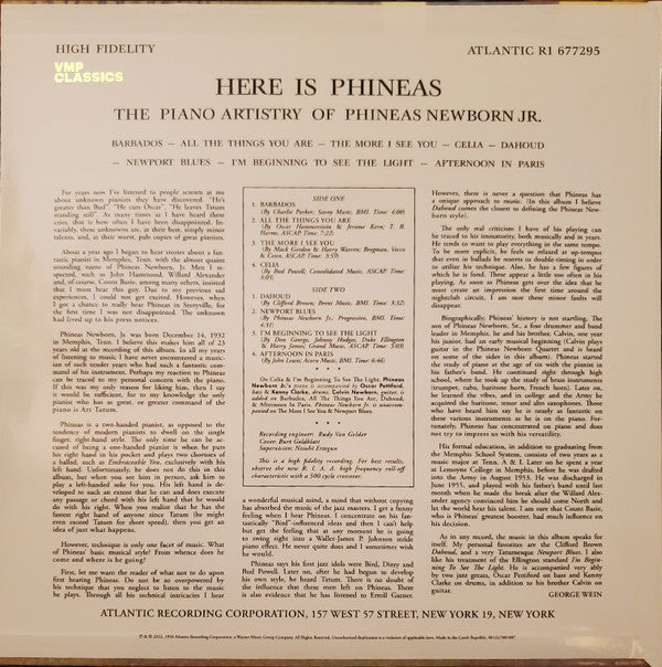 Here Is Phineas (The Piano Artistry Of Phineas Newborn Jr.) | Mint (M) Mint (M)-