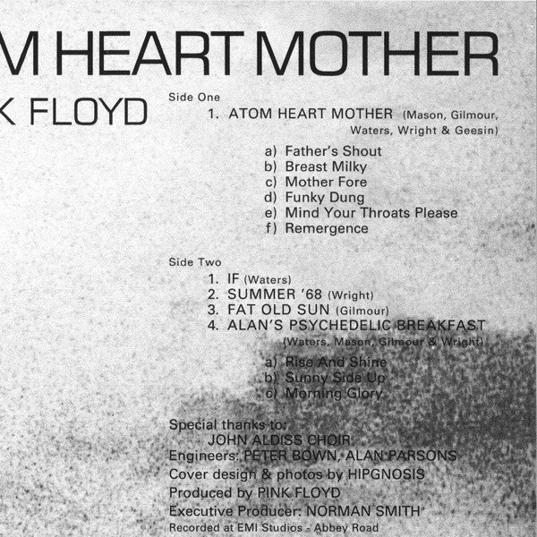 Pink Floyd Atom Heart Mother Pink Floyd Records LP, Album, RE, RM, 180 Mint (M) Mint (M)-