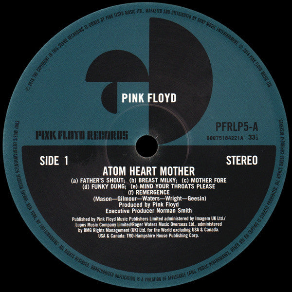 Pink Floyd Atom Heart Mother Pink Floyd Records LP, Album, RE, RM, 180 Mint (M) Mint (M)-