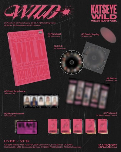 KATSEYE - (PRESALE 8/14/26) Wild [Wild Heart Ver.](PRESALE 8/14/26) Wild (STICKER BOOK KEYRING CARD PHOTOS CD BIGHIT MUSIC / HYBE 2026) | NEW-