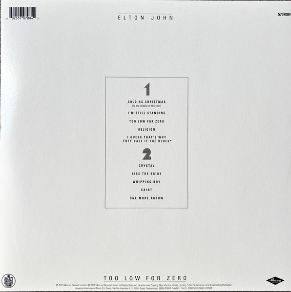 Elton John - Too Low For Zero (VINYL) | Mint (M) Mint (M)-