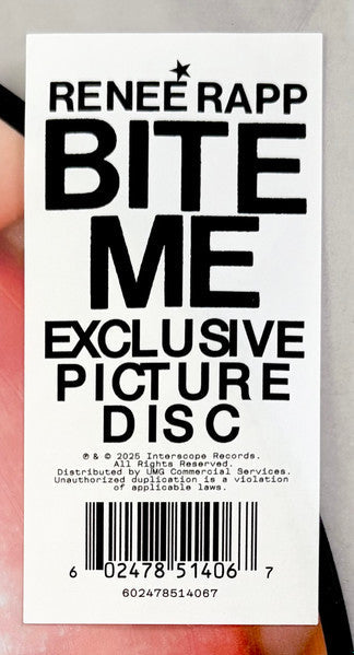 Reneé Rapp - Bite Me (PICTURE VINYL) | Mint (M) Mint (M)-