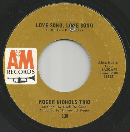 Roger Nichols Trio - Love Song, Love Song / Snow Queen | Very Good (VG) Generic--
