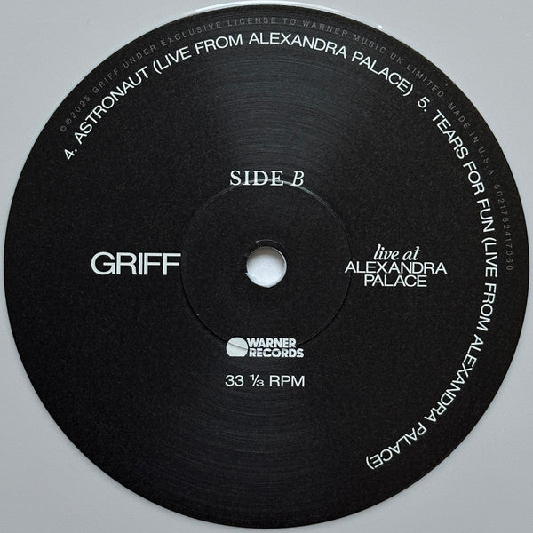 Griff (31) - Live From Alexandra Palace (2025 RSD WHITE VINYL) | Mint (M) Mint (M)-