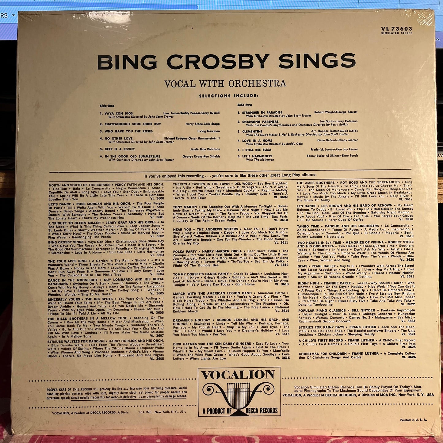 Bing Crosby Sings *SEALED* | Mint (M) Near Mint (NM)-