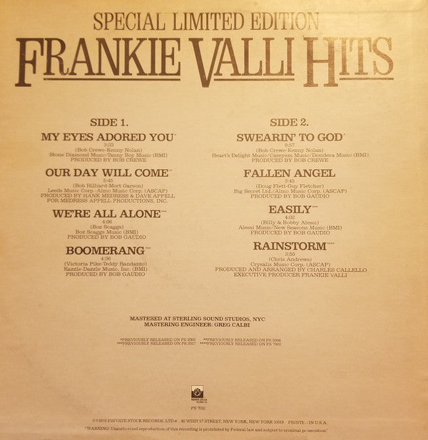 Frankie Valli Hits | Mint (M) Mint (M)-