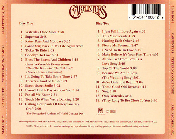Yesterday Once More *CD* | Mint (M) Mint (M)-