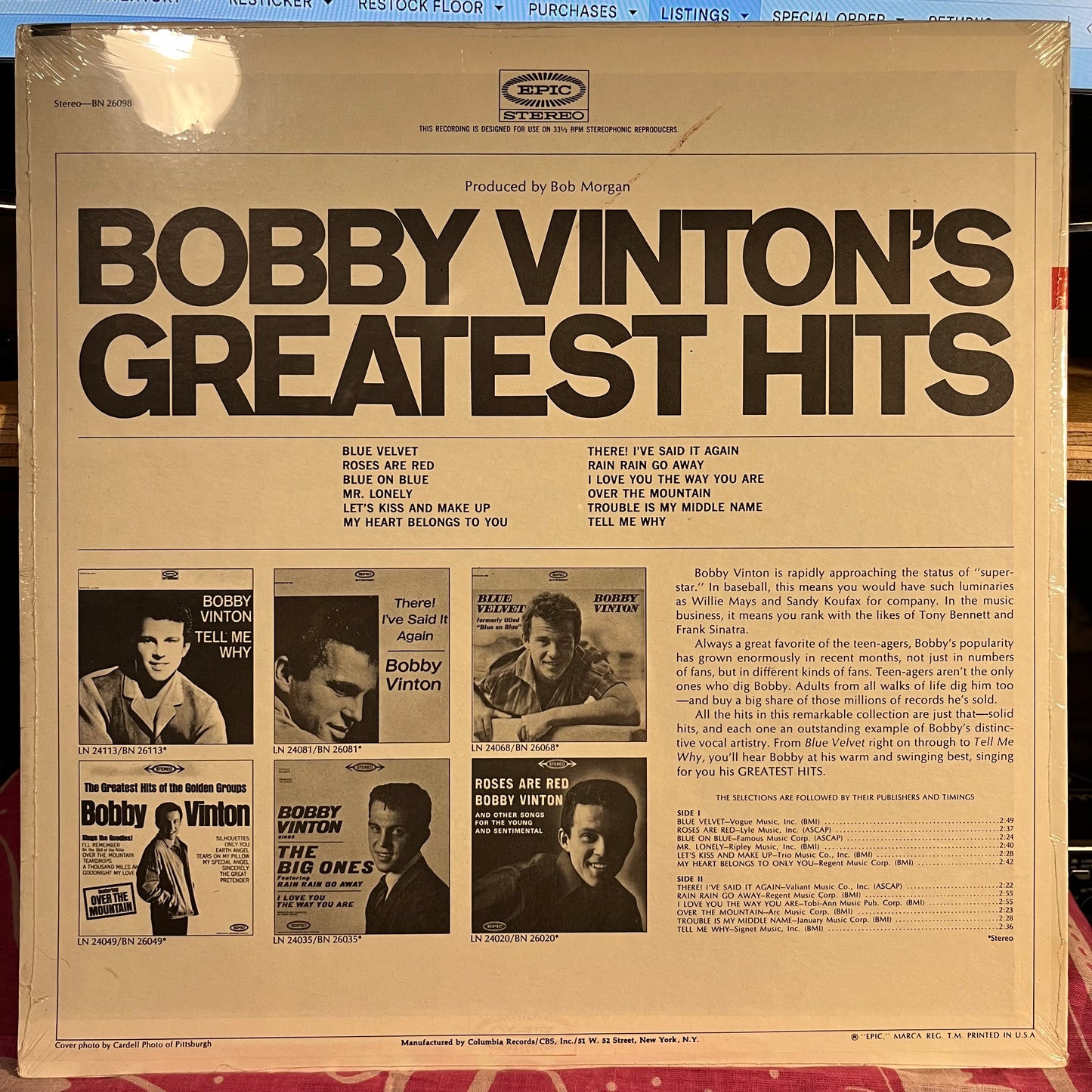 Bobby Vinton's Greatest Hits | Mint (M) Mint (M)-