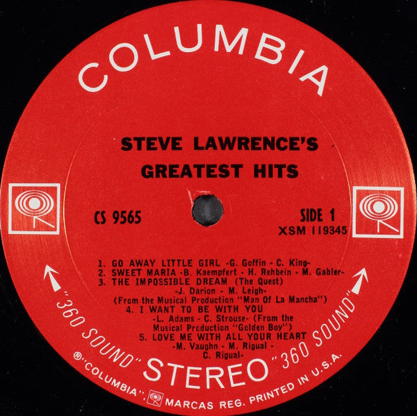 Steve Lawrence's Greatest Hits | Mint (M) Near Mint (NM)-