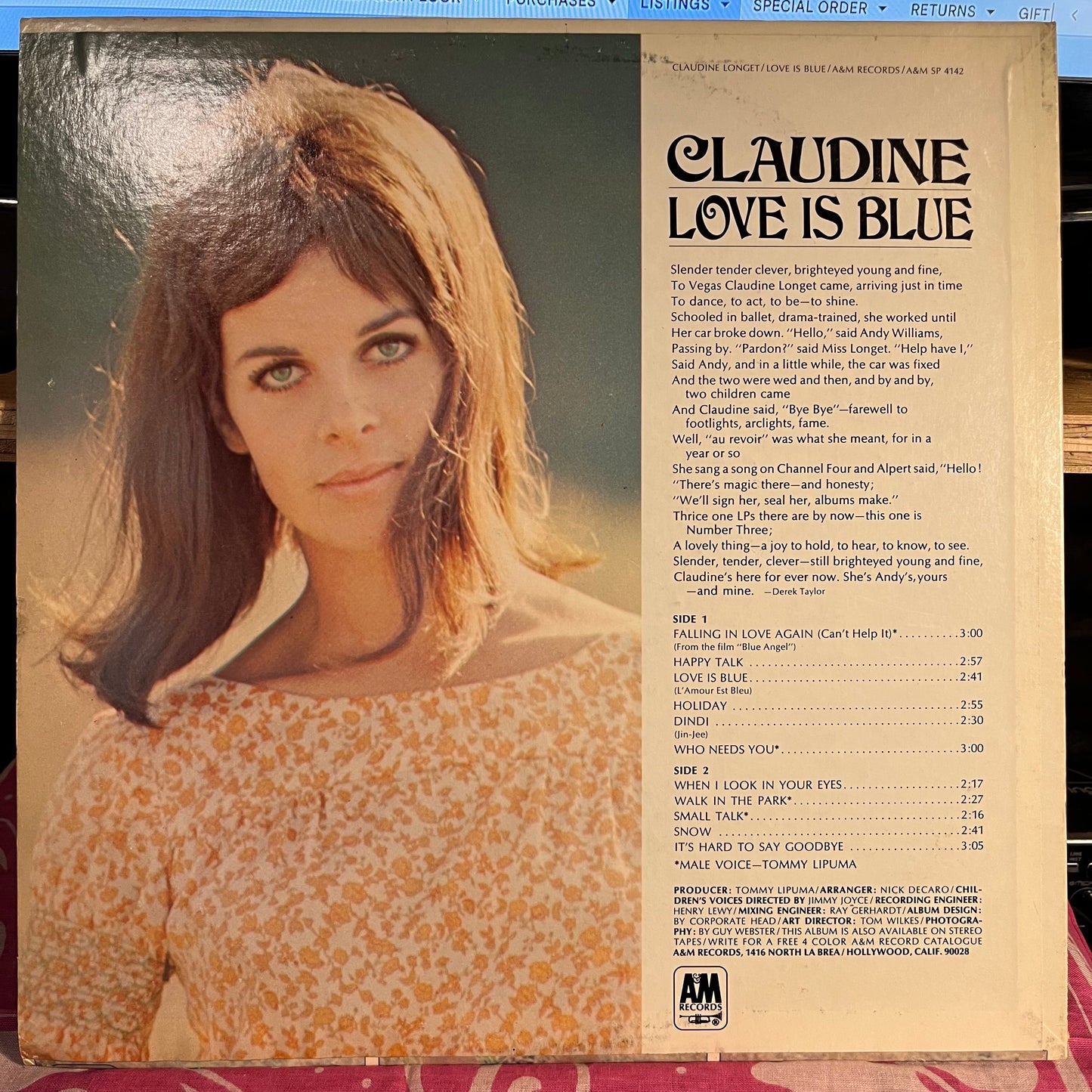 Claudine Longet - Love Is Blue | Mint (M) Excellent (EX)-