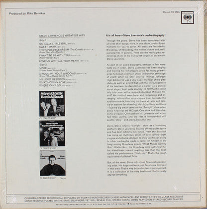 Steve Lawrence's Greatest Hits | Mint (M) Near Mint (NM)-