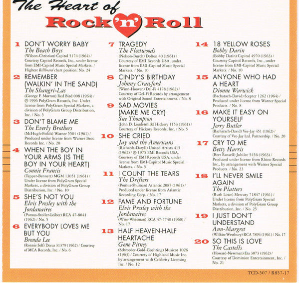 The Heart Of Rock 'N' Roll - The Early '60s *CD* | Mint (M) Mint (M)-