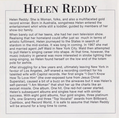 Helen Reddy - The Best Of Helen Reddy *CD* | Mint (M) Mint (M)-