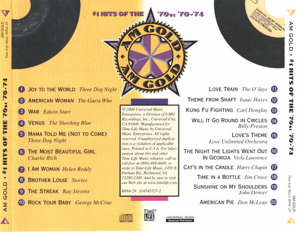 AM Gold - #1 Hits Of The '70s: '70-'74 *CD* | Mint (M) Mint (M)-