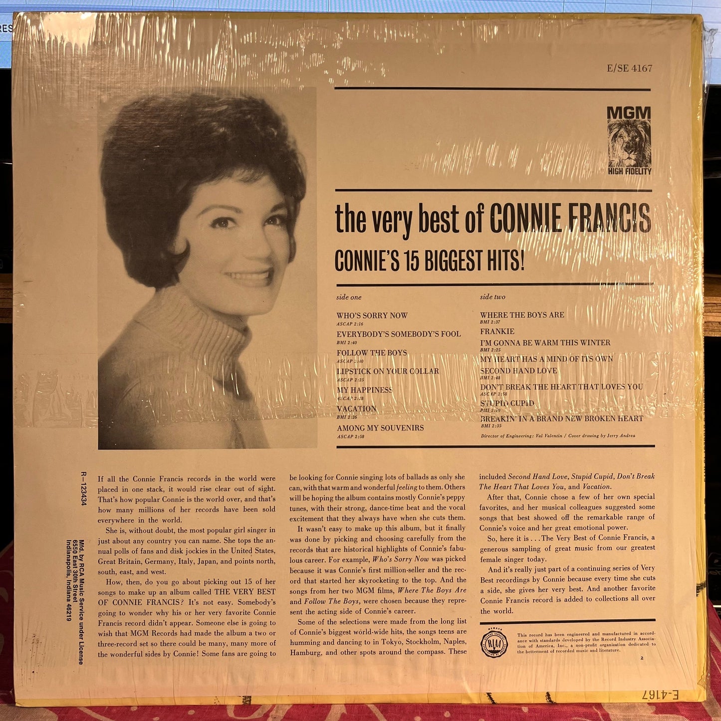 The Very Best Of Connie Francis (Connie's 15 Biggest Hits!) | Mint (M) Mint (M)-