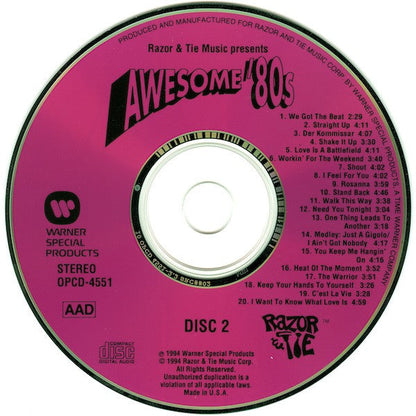 Various - Awesome '80s (2xCD) | Excellent+ (EX+) Excellent+ (EX+)-