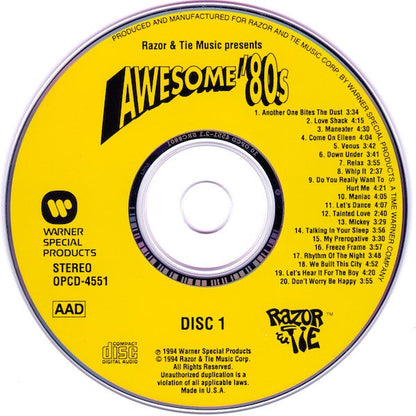 Various - Awesome '80s (2xCD) | Excellent+ (EX+) Excellent+ (EX+)-