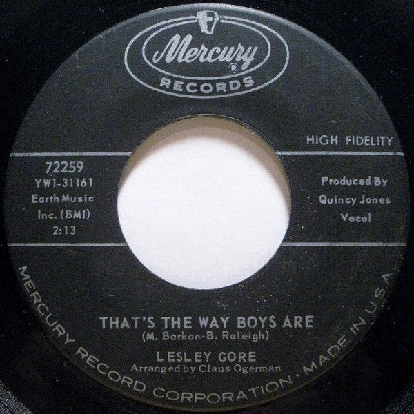 Lesley Gore - That's The Way Boys Are (7" VINYL) | Excellent (EX) Near Mint (NM)--