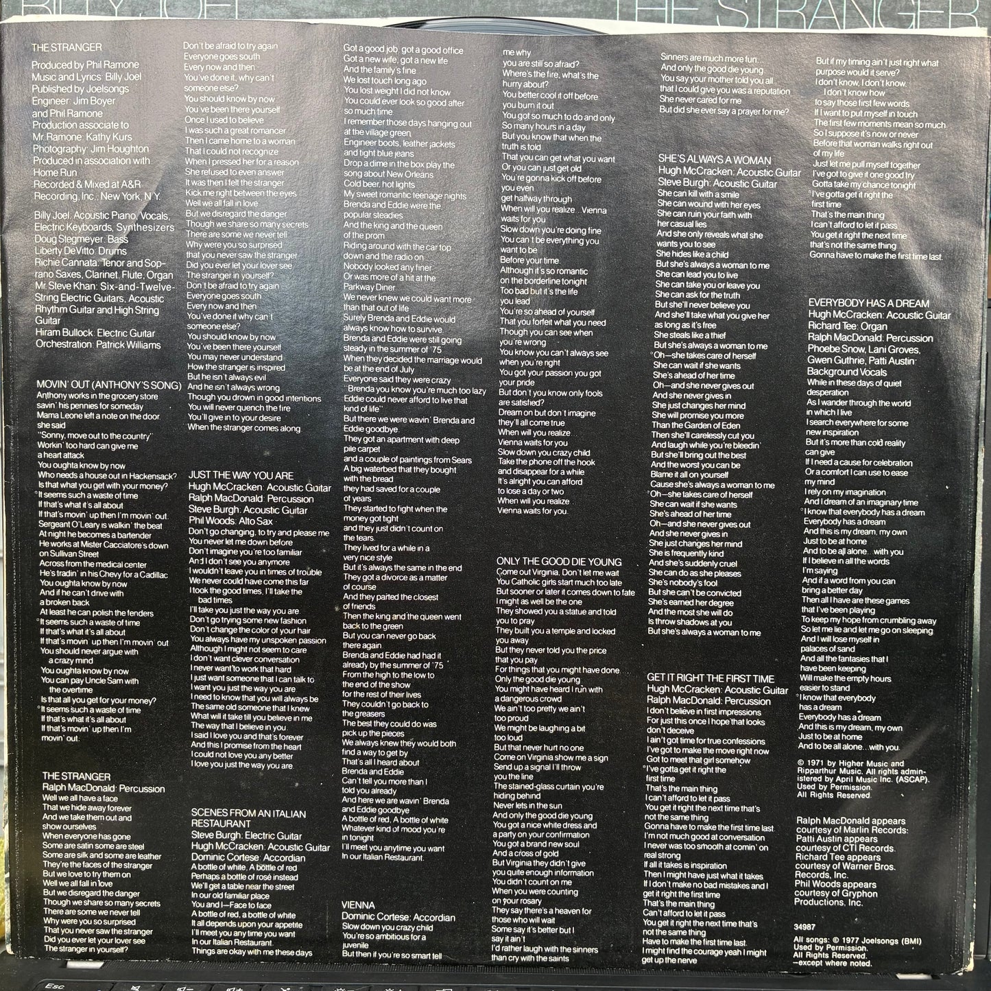 Billy Joel - The Stranger (VINYL LP) |--
