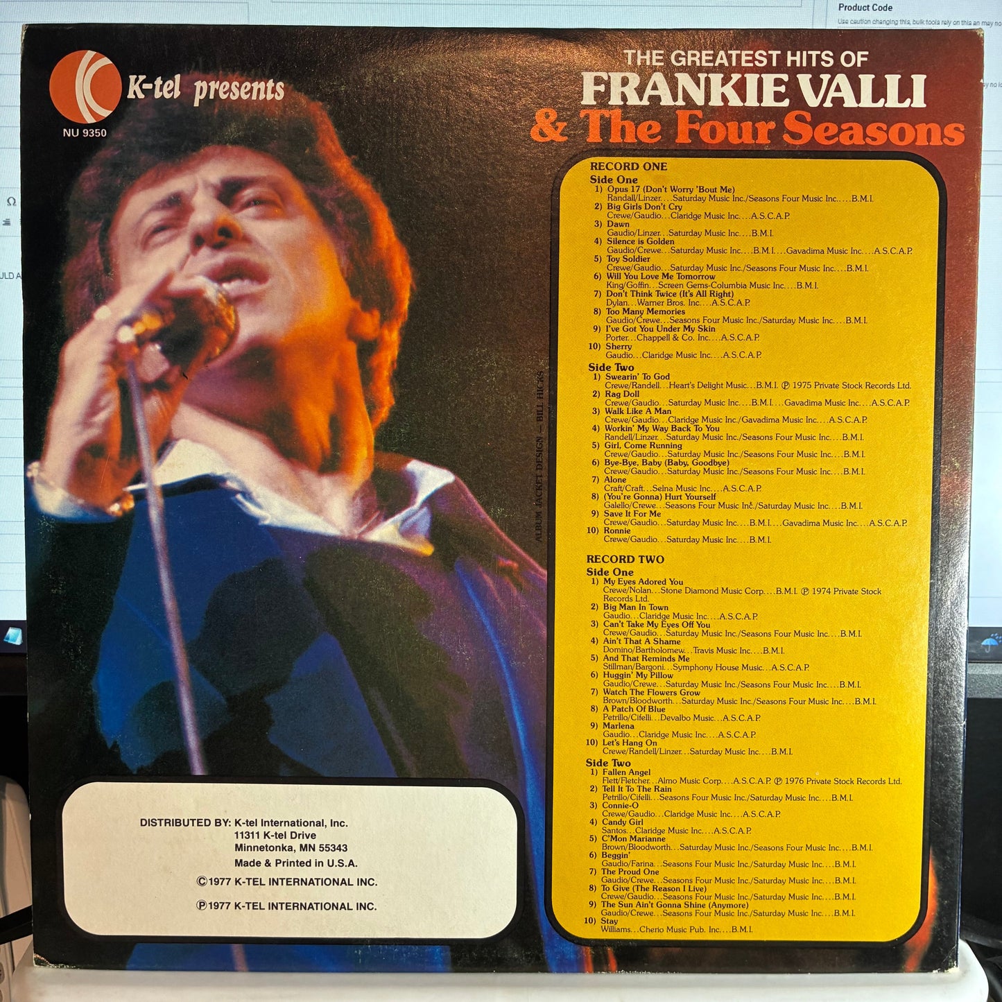 THE FOUR SEASONS - The Greatest Hits Of Frankie Valli & The Four Seasons (2xVINYL) | Excellent (EX) Excellent (EX)-
