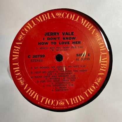 Jerry Vale - I Don't Know How To Love Her (VINYL) *SIGNED* | Excellent (EX) Excellent (EX)--