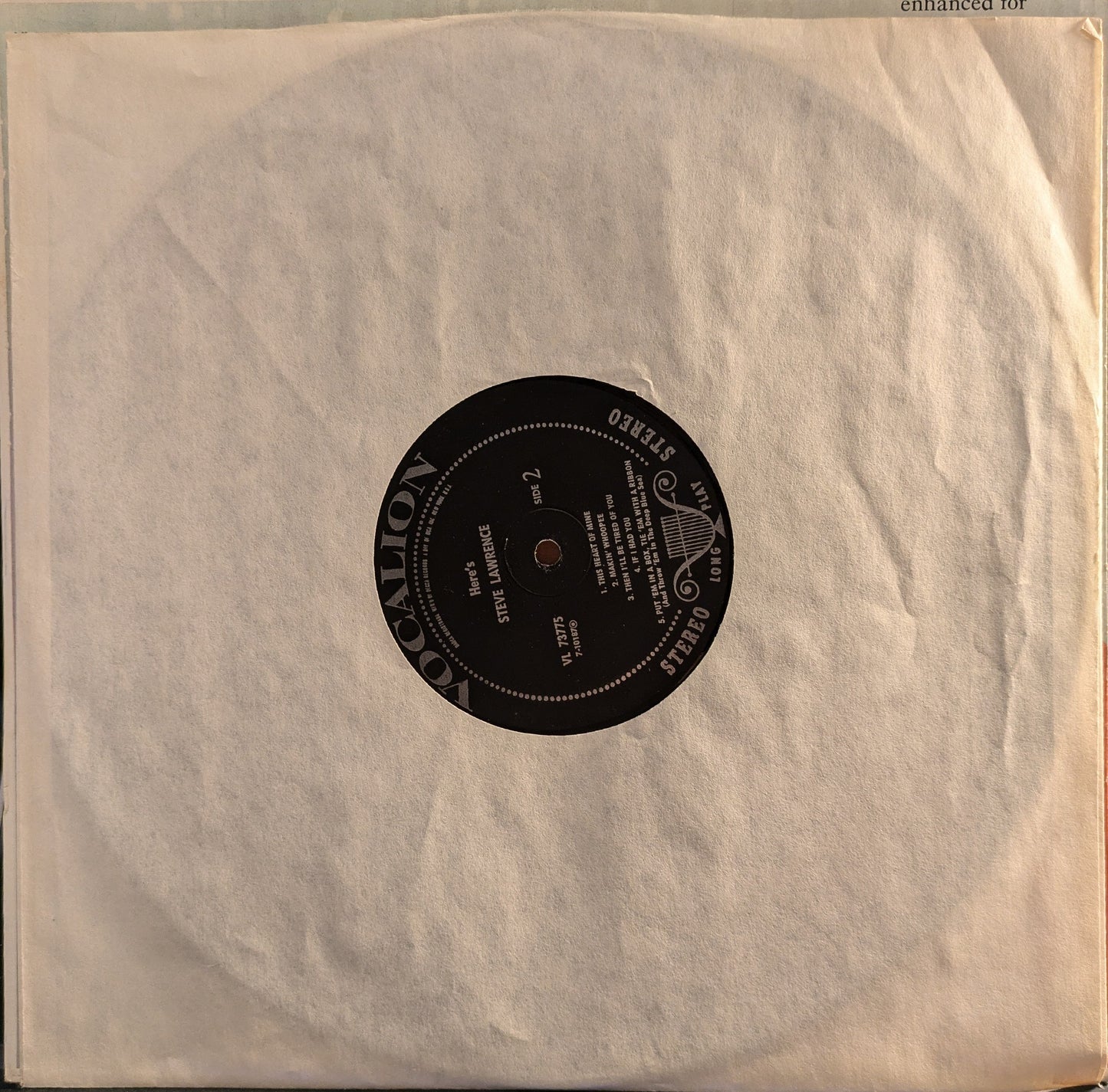 Steve Lawrence (2) - Here's Steve Lawrence | Excellent (EX) Excellent (EX)--