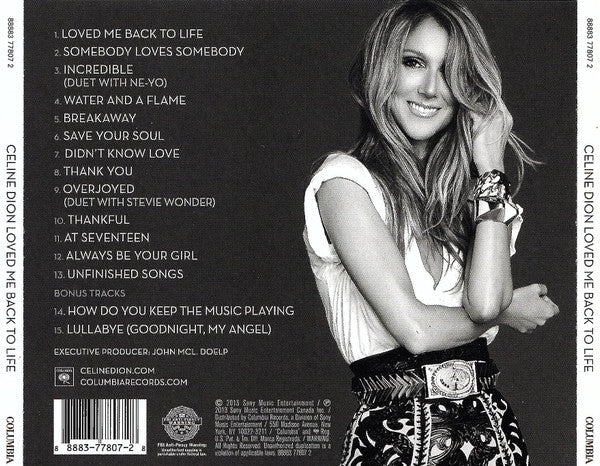 Céline Dion - Loved Me Back To Life (CD) | Excellent (EX) Excellent (EX)--