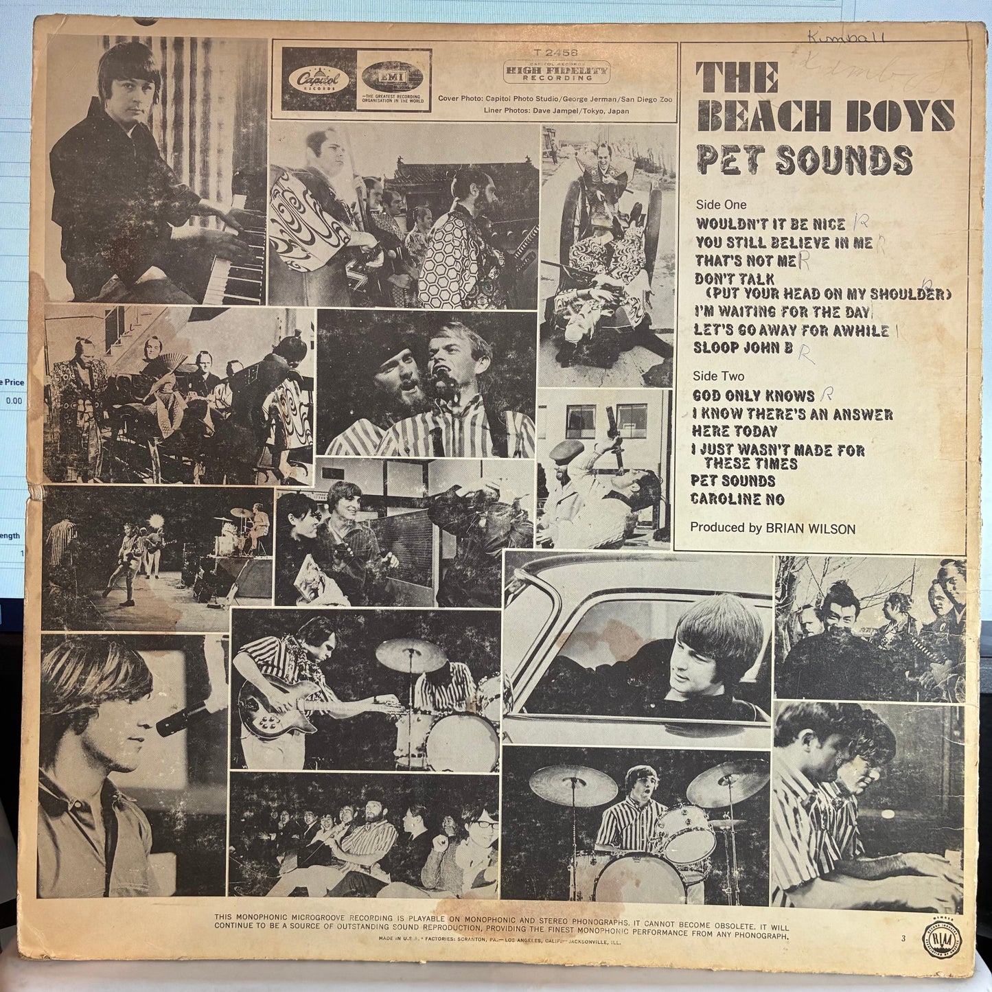 The Beach Boys - Pet Sounds (VINYL) | Good Plus (G+) Very Good (VG)-