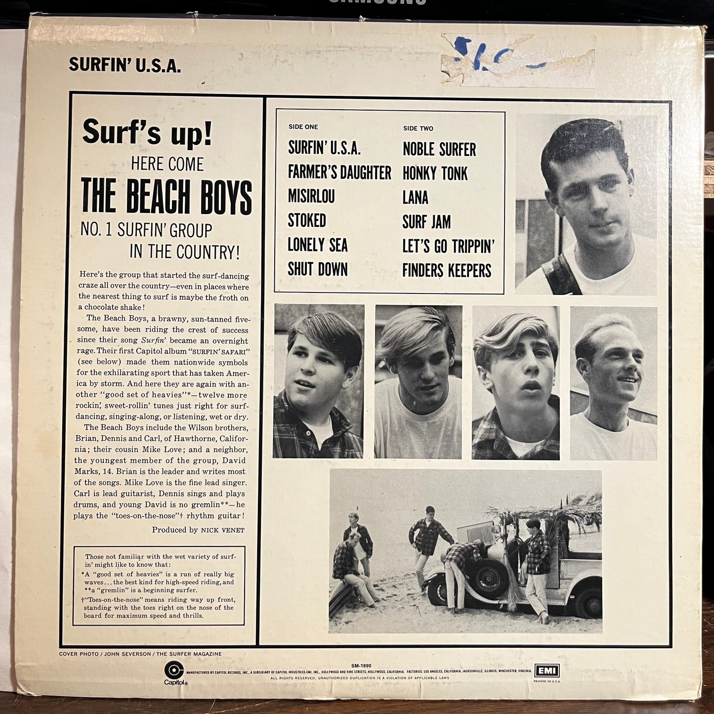 The Beach Boys - Surfin' USA (VINYL) | Near Mint- (NM-) Very Good Plus (VG+)-