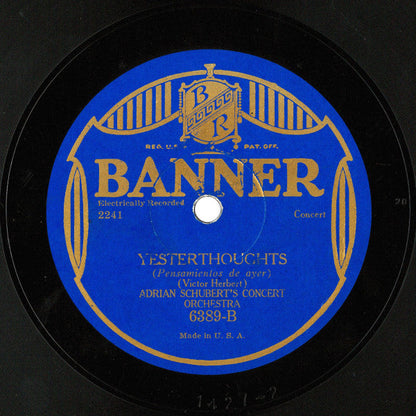 Royal Marimba Band (2) - Pagan Love Song / Yesterthoughts (10" 78RPM RECORD) | Near Mint (NM) Very Good Plus (VG+)--
