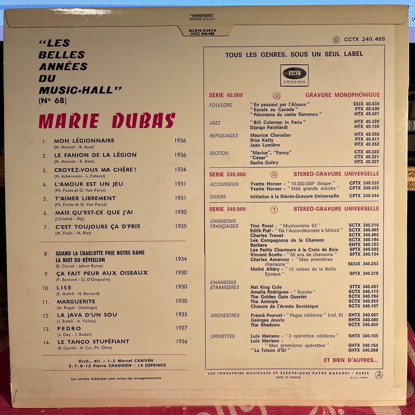 Marie Dubas - Les Belles Années Du Music-Hall N° 68 *FRANCE* | Near Mint (NM) Near Mint (NM)--
