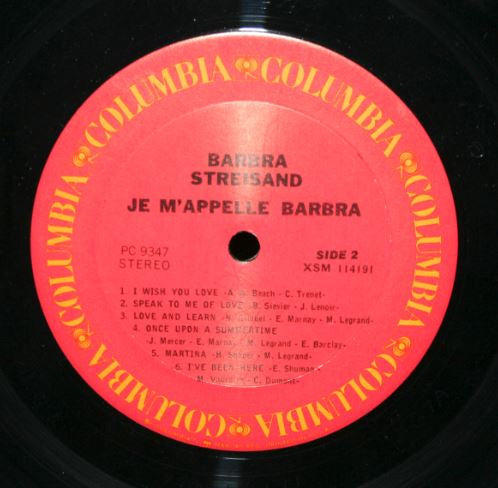 Barbra Streisand - Je M'appelle Barbra *REISSUE* | Near Mint (NM) Excellent (EX)-