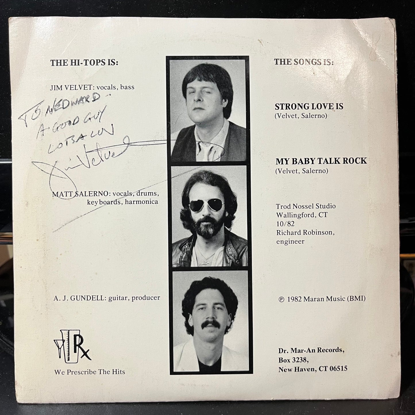 The Hi-Tops - My Baby Talk Rock / Strong Love Is (7" VINYL)*SIGNED* | Near Mint (NM or M-) Excellent (EX)--