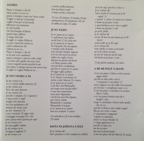 Pino Daniele - Passa 'O Tiempo E Che Fà - I Primi Anni (CD) | Near Mint (NM or M-)--