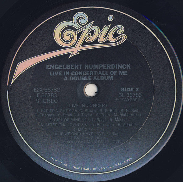 Engelbert Humperdinck - Live In Concert And All Of Me / A Double Album | Near Mint (NM) Near Mint (NM)--