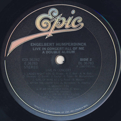 Engelbert Humperdinck - Live In Concert And All Of Me / A Double Album | Near Mint (NM) Near Mint (NM)--