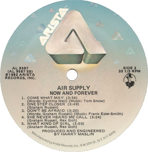Air Supply - Now And Forever (VINYL) | Near Mint (NM) Very Good Plus (VG+)-
